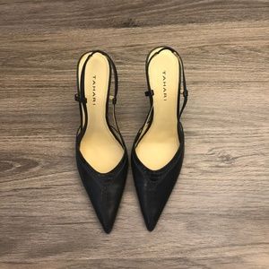Tahari Leather Pointed Toe Harley Pump